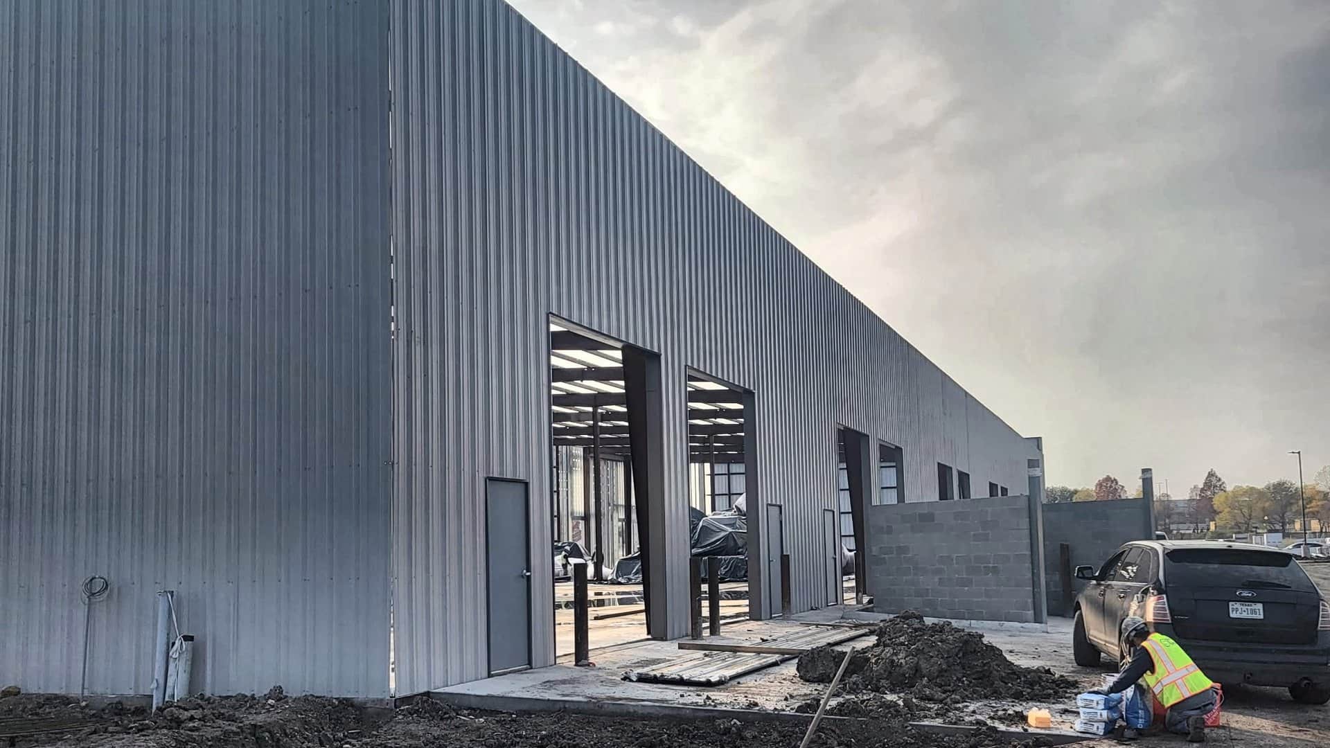 wall panels installed long side elevation framed openings