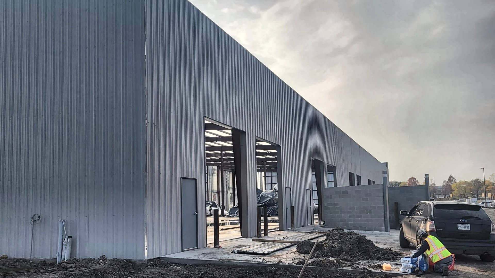 wall panels installed long side elevation framed openings
